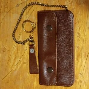 USA Vintage Motorcycle Chain Wallet with Belt Key